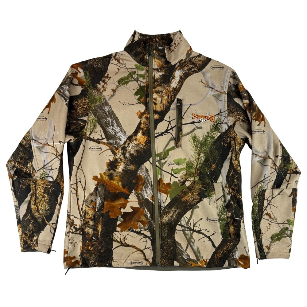 ScentLok Jacket Mens Large Camo Vertigo Odor Eliminating Safety Harness Opening